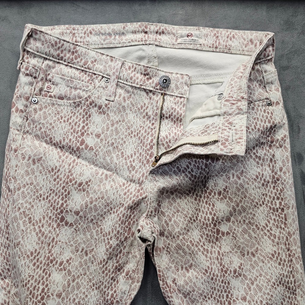 ADRIANO GOLDSCHMIED The Prima Ankle Snakeskin Cigarette Jean Size 27R (28) Mauve